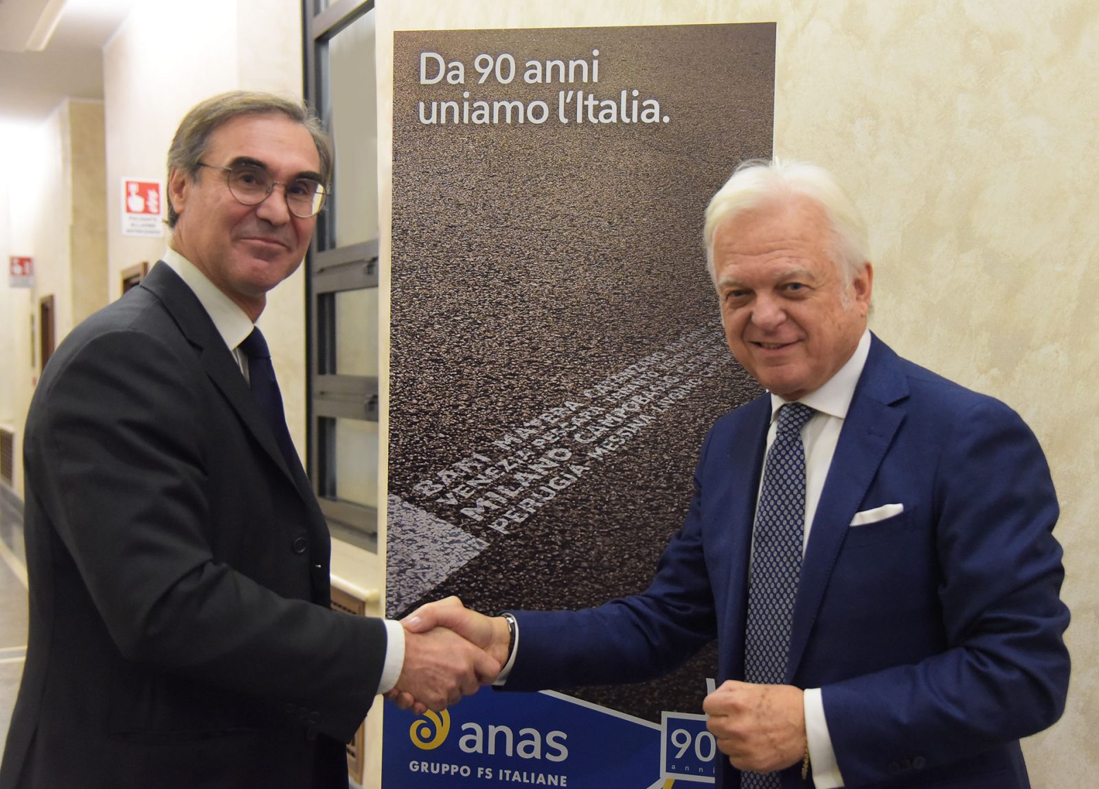 Anas, l’amministratore delegato Massimo Simonini e il presidente Claudio Andrea Gemme (Archivio Anas)