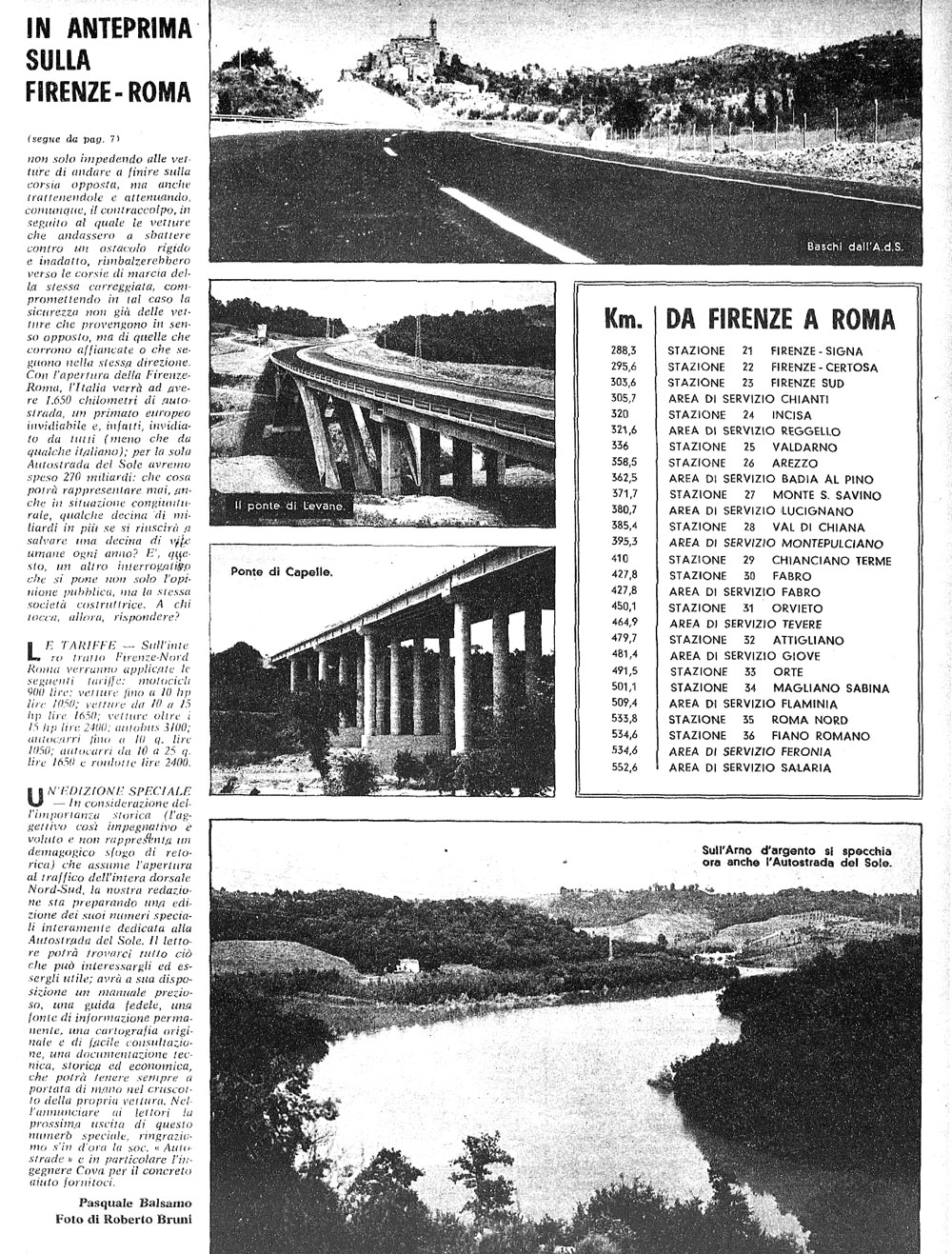 Articolo sull’Autostrada del Sole pubblicato sulla rivista “L'Automobile: settimanale degli automobilisti” nel 1964 (fonte: ACI)