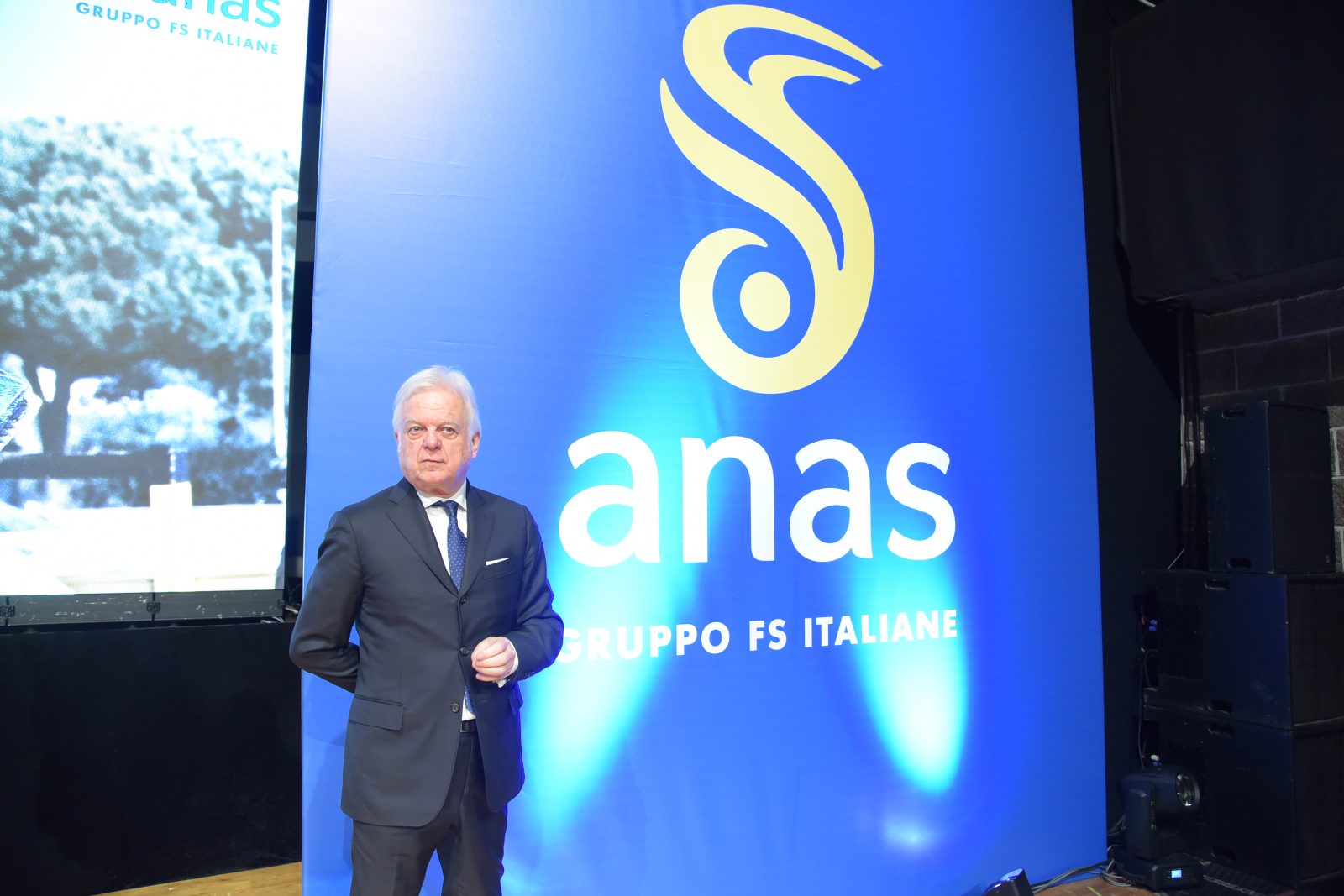 Il presidente Anas Claudio Andrea Gemme durante la Giornata del cantoniere (Archivio Anas, gennaio 2019)